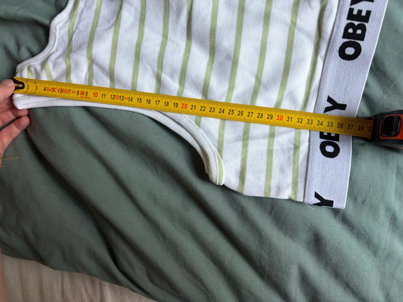 Obey gestreepte crop top bh lichtgroen – Maat L – Nieuw met label – photo 5